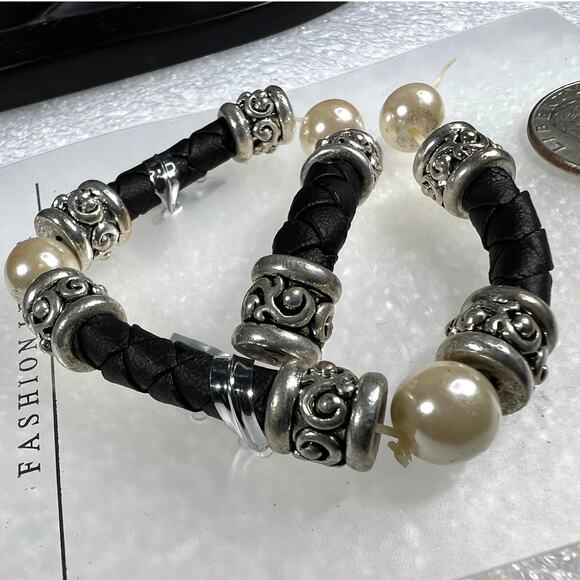 Retro Vintage beaded Faux Pearl Broken Stretch Bracelet Crafting Jewelry Making - Picture 2 of 5